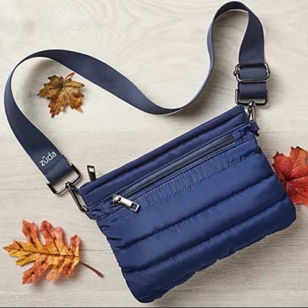 Zuda Quilted Nylon Convertible Crossbody ~ Navy